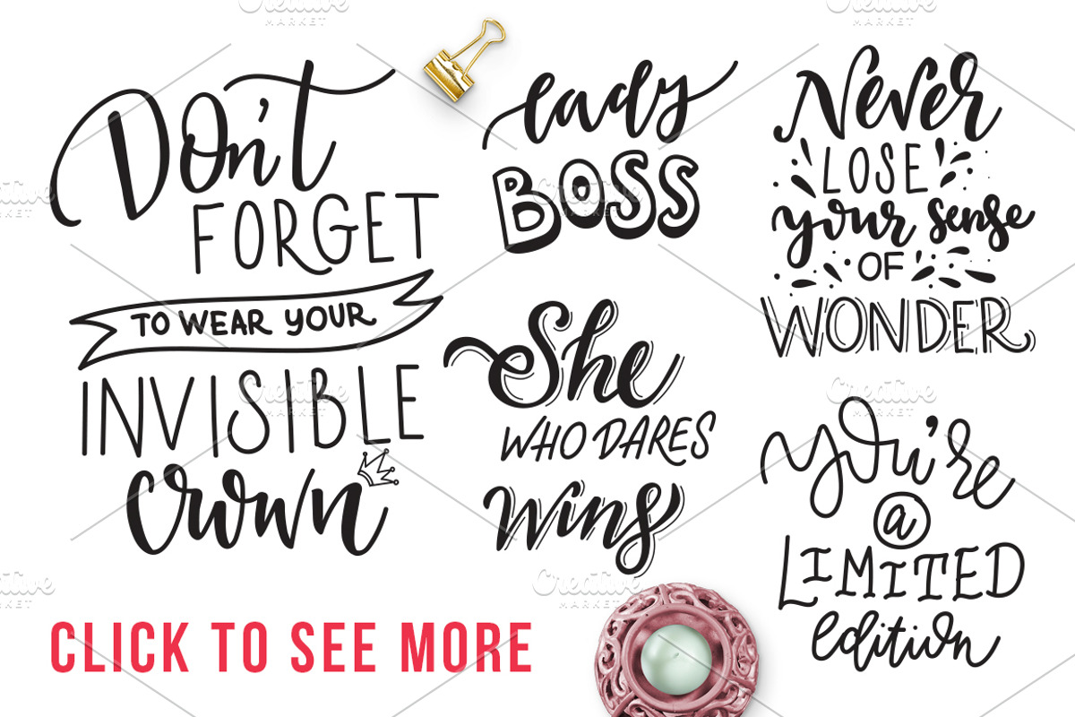 Girl power - lettering set, a Social Media Template by Beauty Drops (Photo 7 of 9)