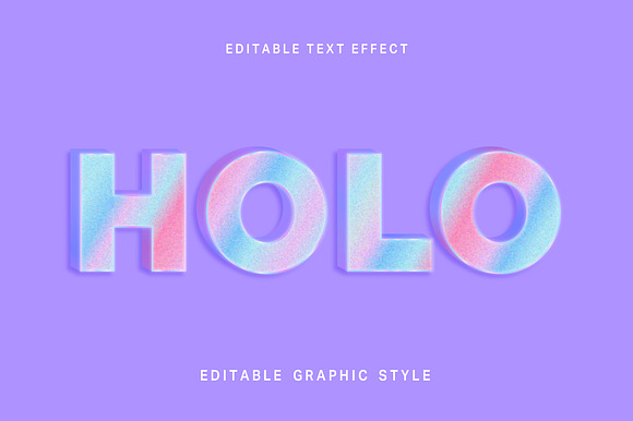 Holographic Bold 3D Text Effect preview 3