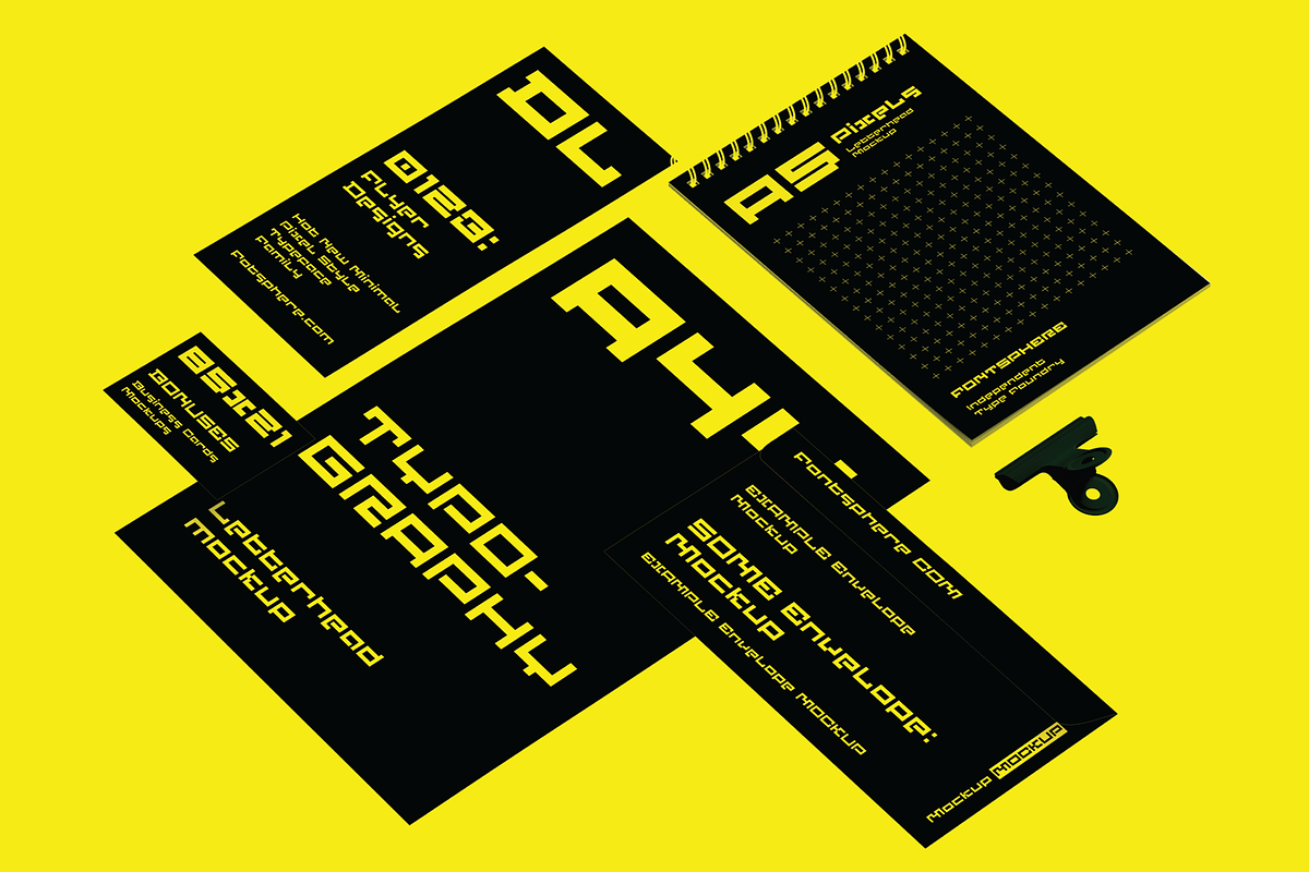 F Pixel Moc - Typeface Family, a Sans Serif Font by Fontsphere (Photo 8 of 9)