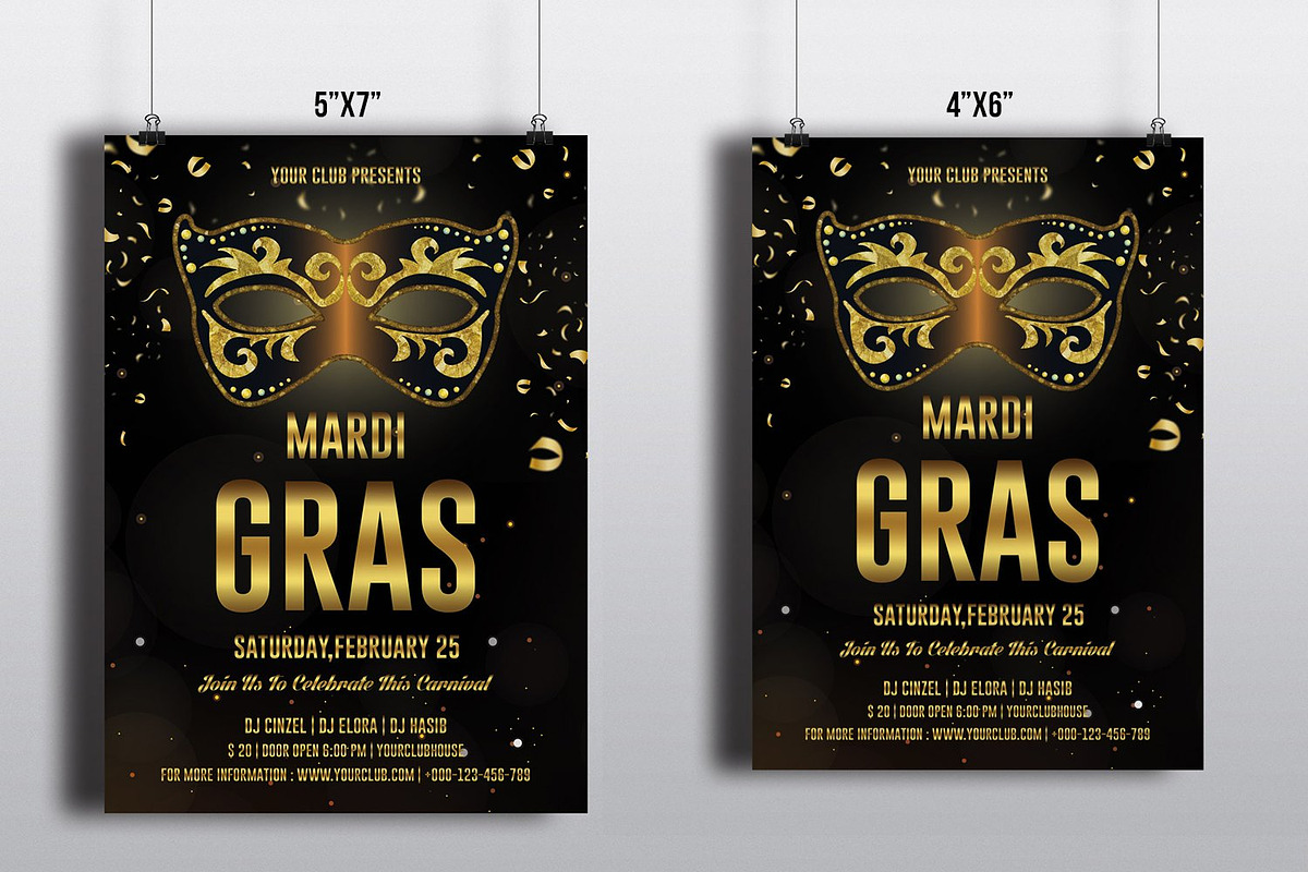 Mardi Gras Party Flyer Template, an Invitation Template by Template Shop (Photo 1 of 3)