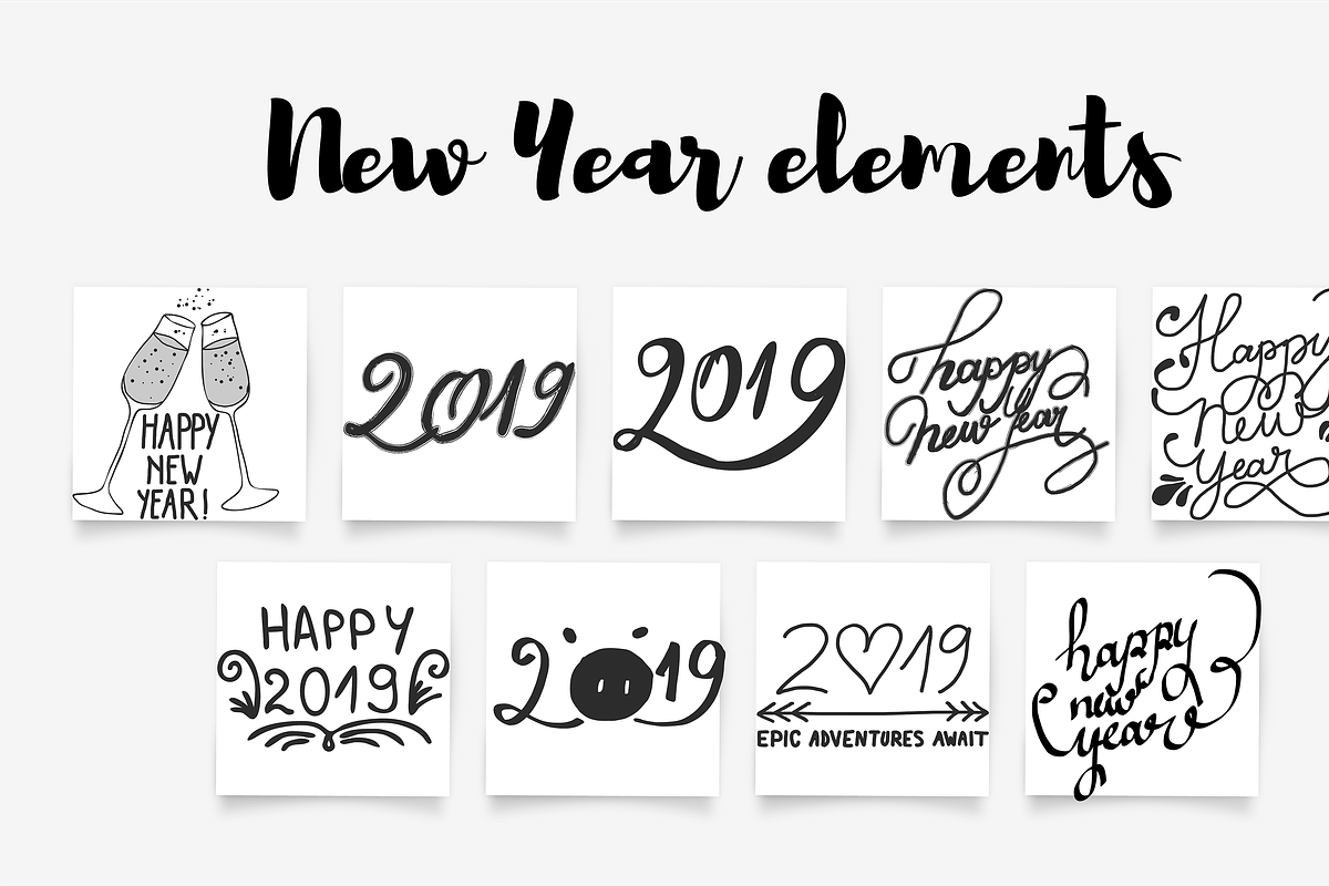 Hand Drawn Christmas Cards Elements, an Illustration by WakeUp600 (Photo 6 of 6)