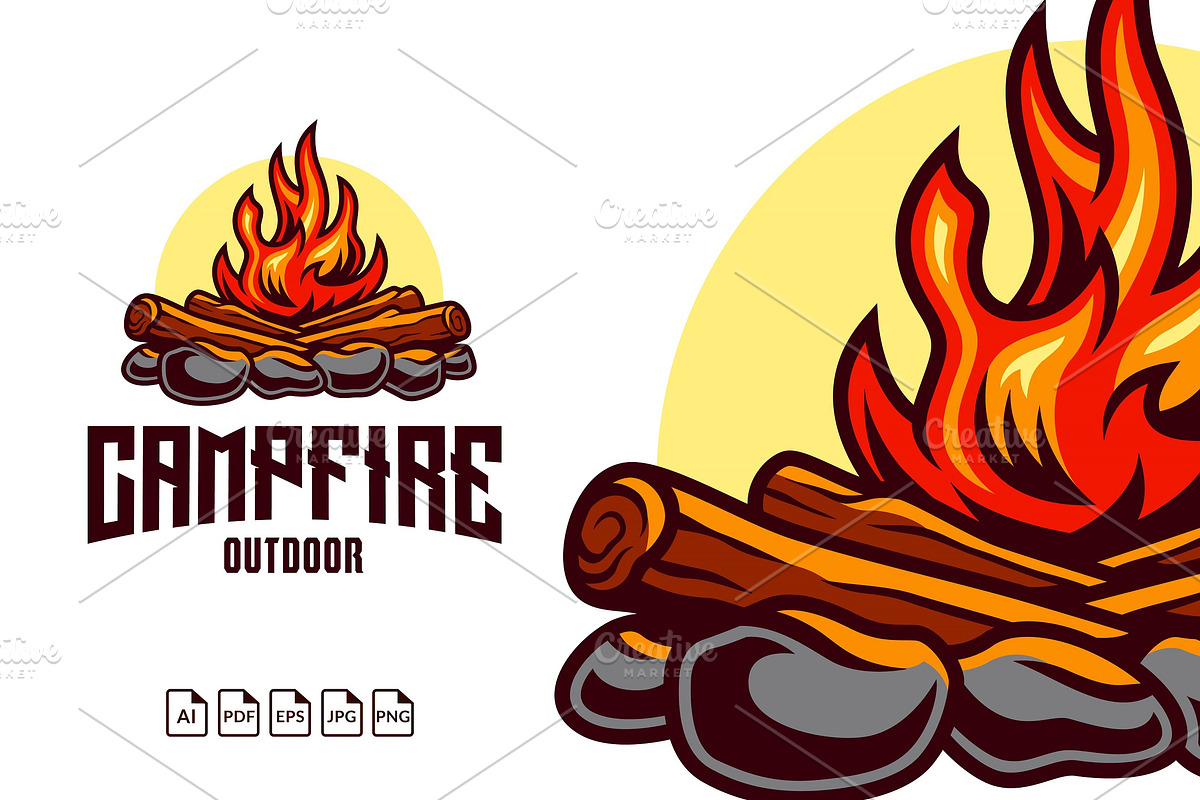 Campfire Logo, a Branding & Logo Template by Patria Ari (P4tcreativa)