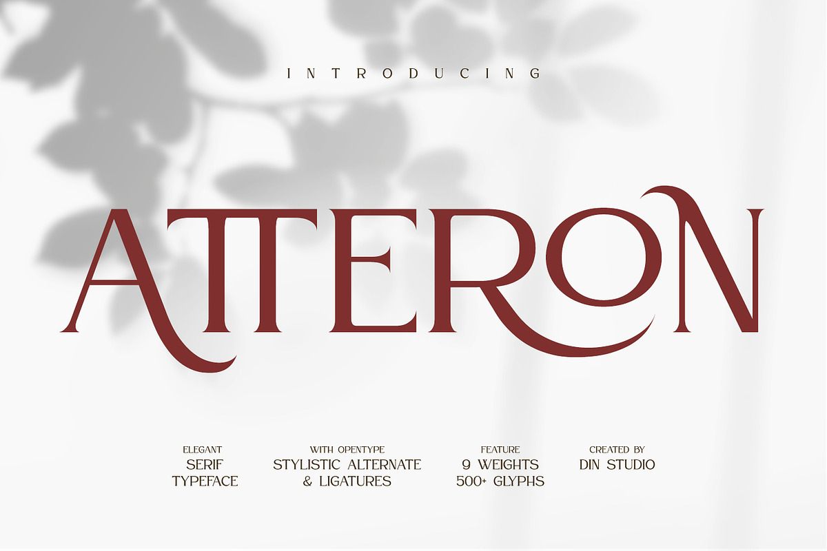 Atteron-Elegant Serif Font, a Serif Font by din-studio.com (Photo 1 of 16)