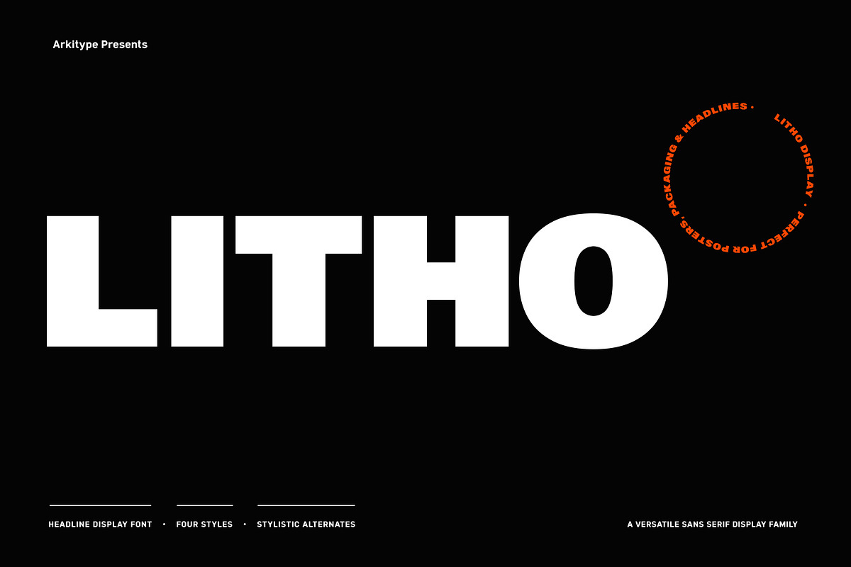 Litho Display, a Font by Arkitype (Photo 1 of 14)