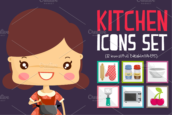 Kitchen Icons Set
