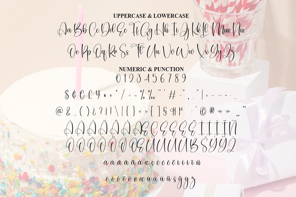 Cake Birthday | Script Font, a Handwritten Font by Scratchones (Photo 7 of 8)