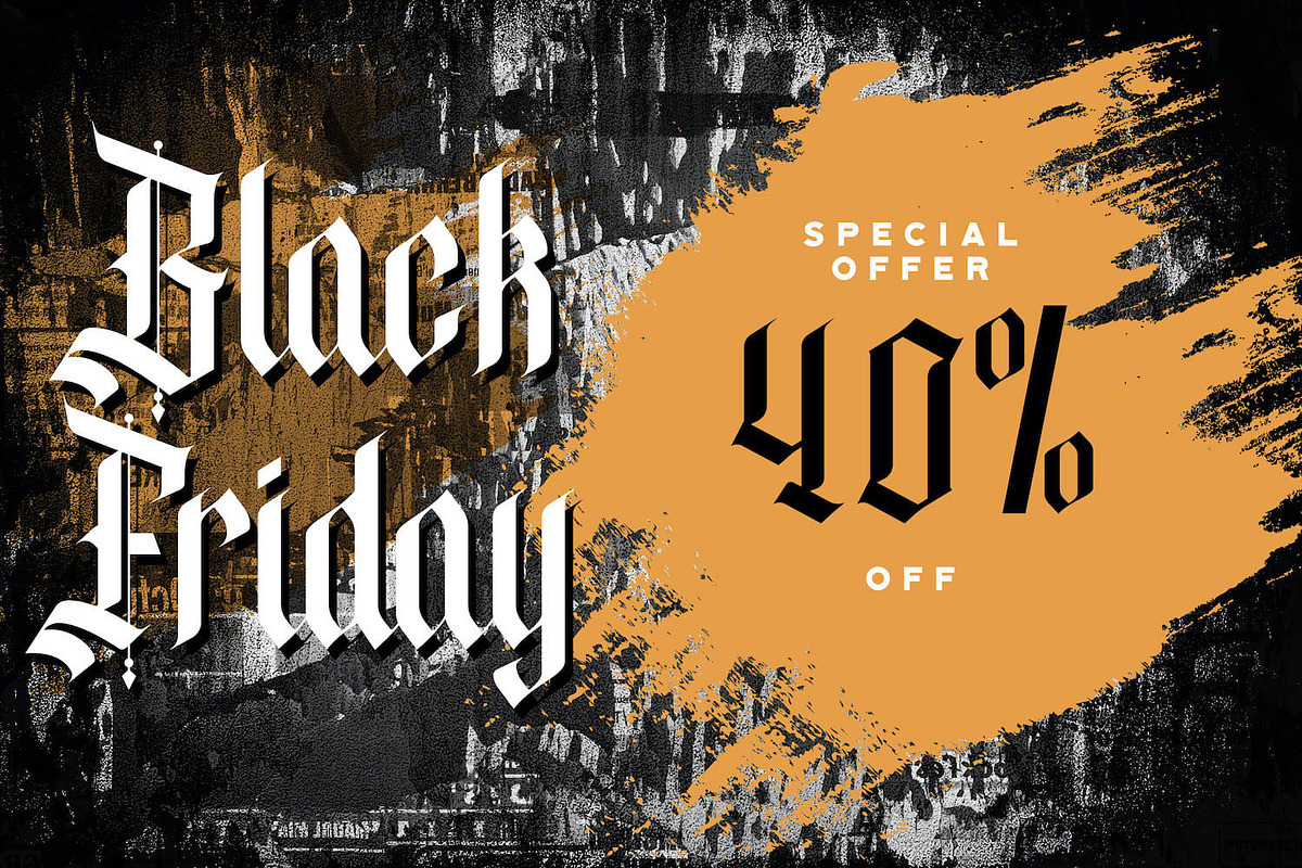Denibas Sunset - Blackletter Font, a Blackletter Font by StringLabs (Photo 7 of 11)