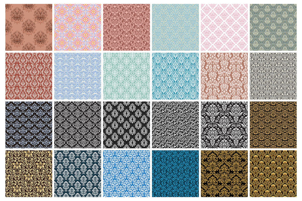 Damask Seamless Patterns, a Pattern Graphic by Digital Studio (Photo 4 of 6)