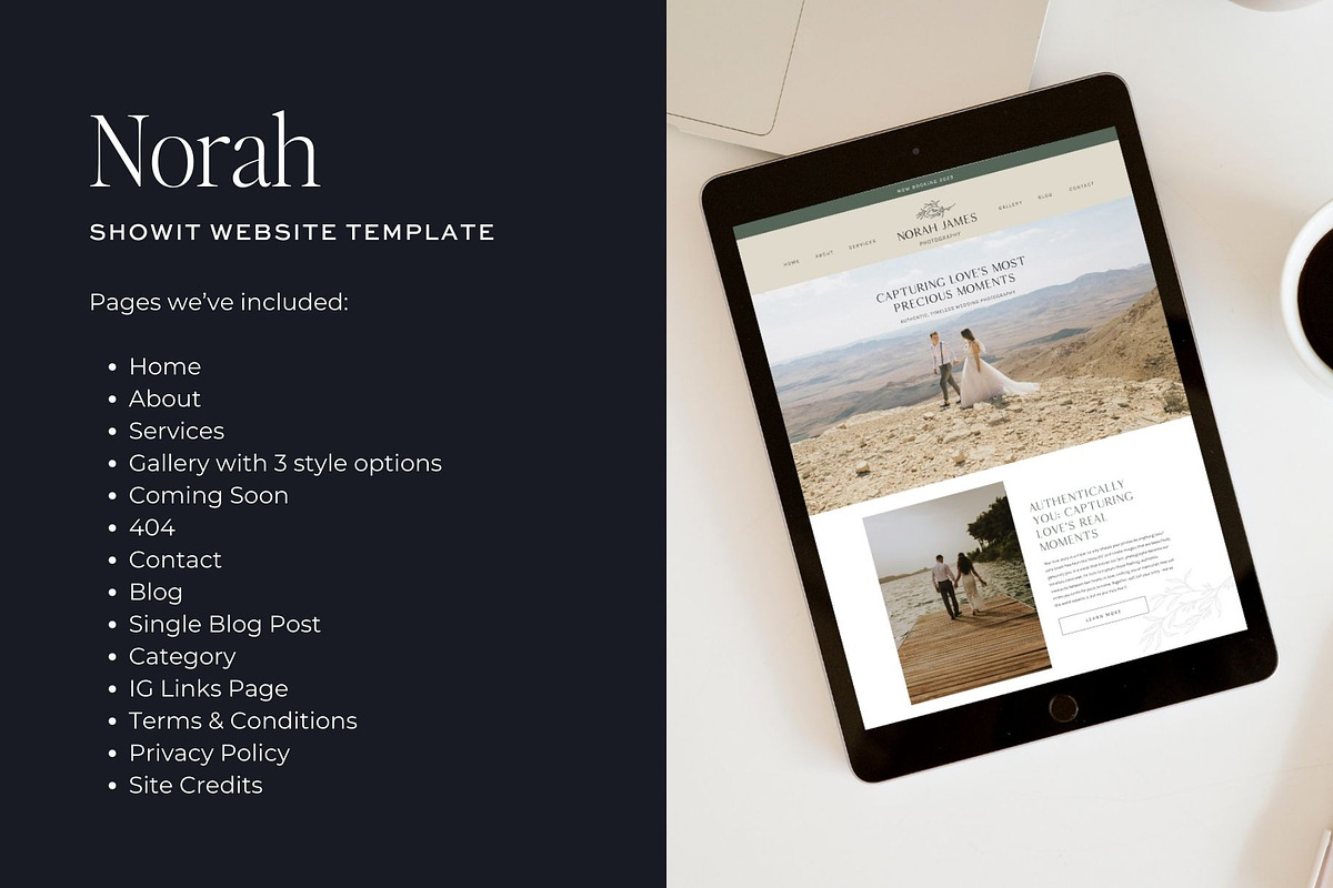 Norah Boho Showit Website Template, a Websites & App Template by Monarch Design Co. (Photo 4 of 9)