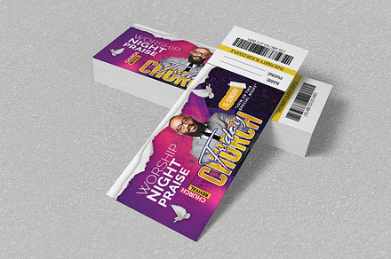 Church Conference Tickets, a Card Template by Psd Templates
