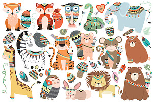 Tribal Animals 35 Pc Clipart Set