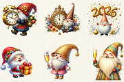 Happy New Year Gnome Sublimation, an Illustration by DreamCafeArt (Thumbnail 2 of 6)