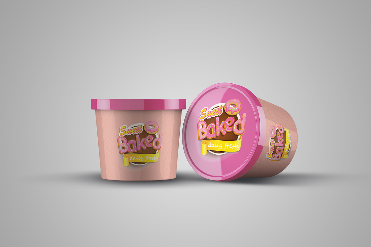 Ice Cream Product Mock-up, a Cups & Container Mockup by graystudio (Photo 4 of 9)