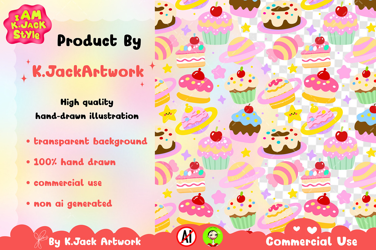 Sweet Space Bakery Seamless, a Background Graphic by K.JackArtwork (Photo 3 of 8)