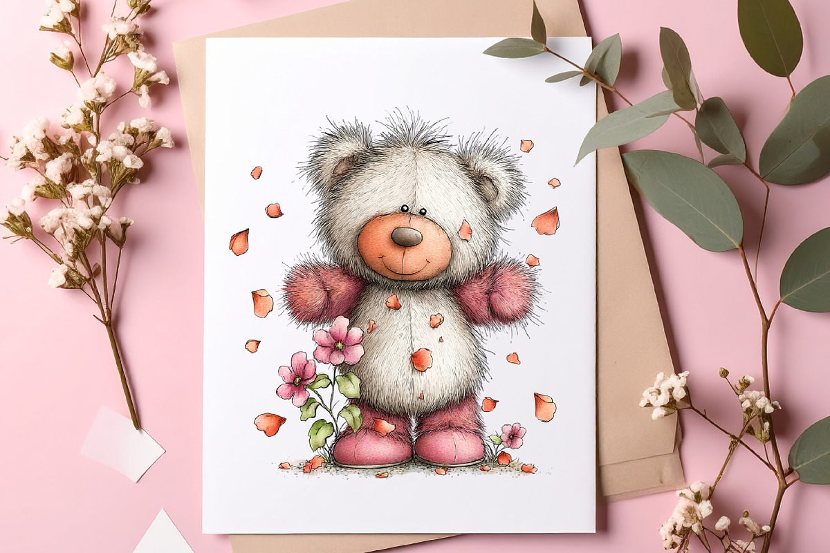 Whimsical Easter Teddy Bear Clipart, an Illustration by SinaCreation (Photo 8 of 11)