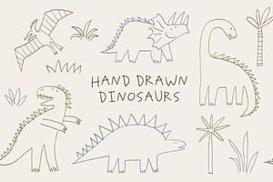 Hand Drawn Dinosaurs, an Animal Illustration by Barkova Nadya