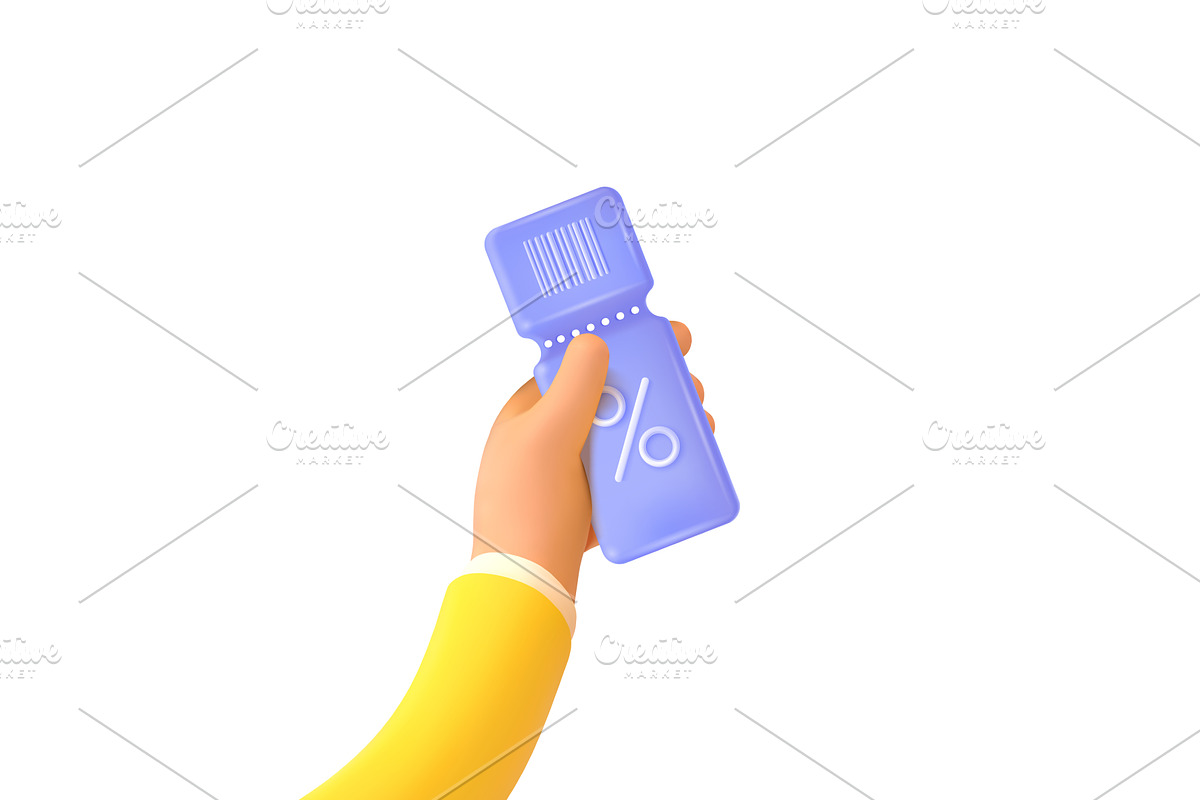 3d hand coupon. Arm hold paper, an Object Illustration by Stock-Smart-Start