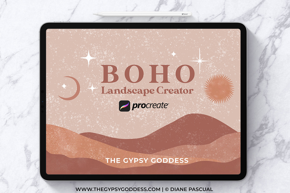 Procreate Boho Landscape Creator, a Shape Add-On by The Gypsy Goddess (Photo 1 of 11)