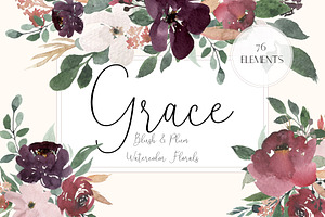 Grace - Blush & Plum Florals