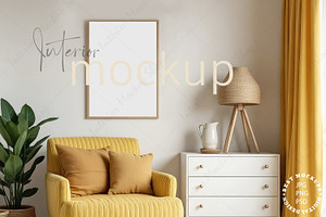 Living Room Mockup PSD JPG PNG, a Poster Template by Mockup Shop