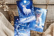 Frozen Forest Junk Journal Pages., a Seasonal Illustration by GalaDesign03 (Thumbnail 5 of 6)