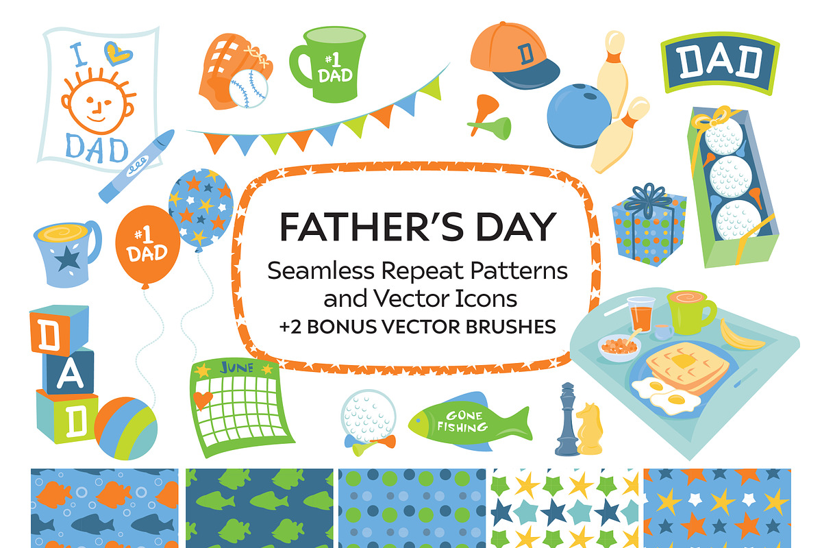 Father's Day Vector Patterns & Icons, an Icon by KT Art & Design (Photo 1 of 4)