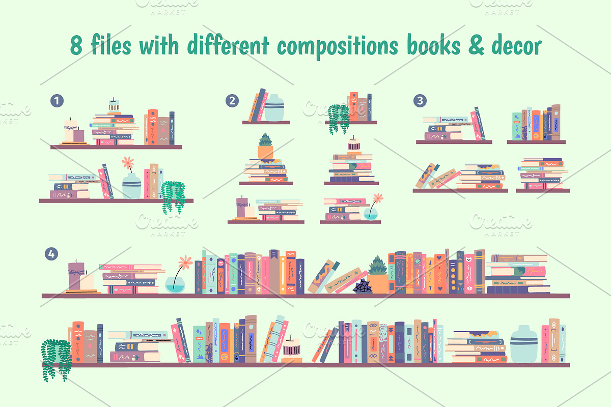 Book Shelves Illustration, a Graphic by 35lab (Photo 4 of 7)