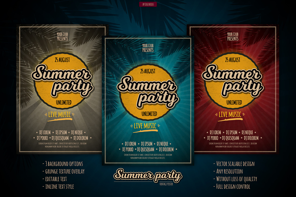 Summer party poster template, a Flyer Template by leezarius (Photo 1 of 2)