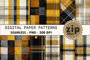 Seamless Yellow Plaid Pattern