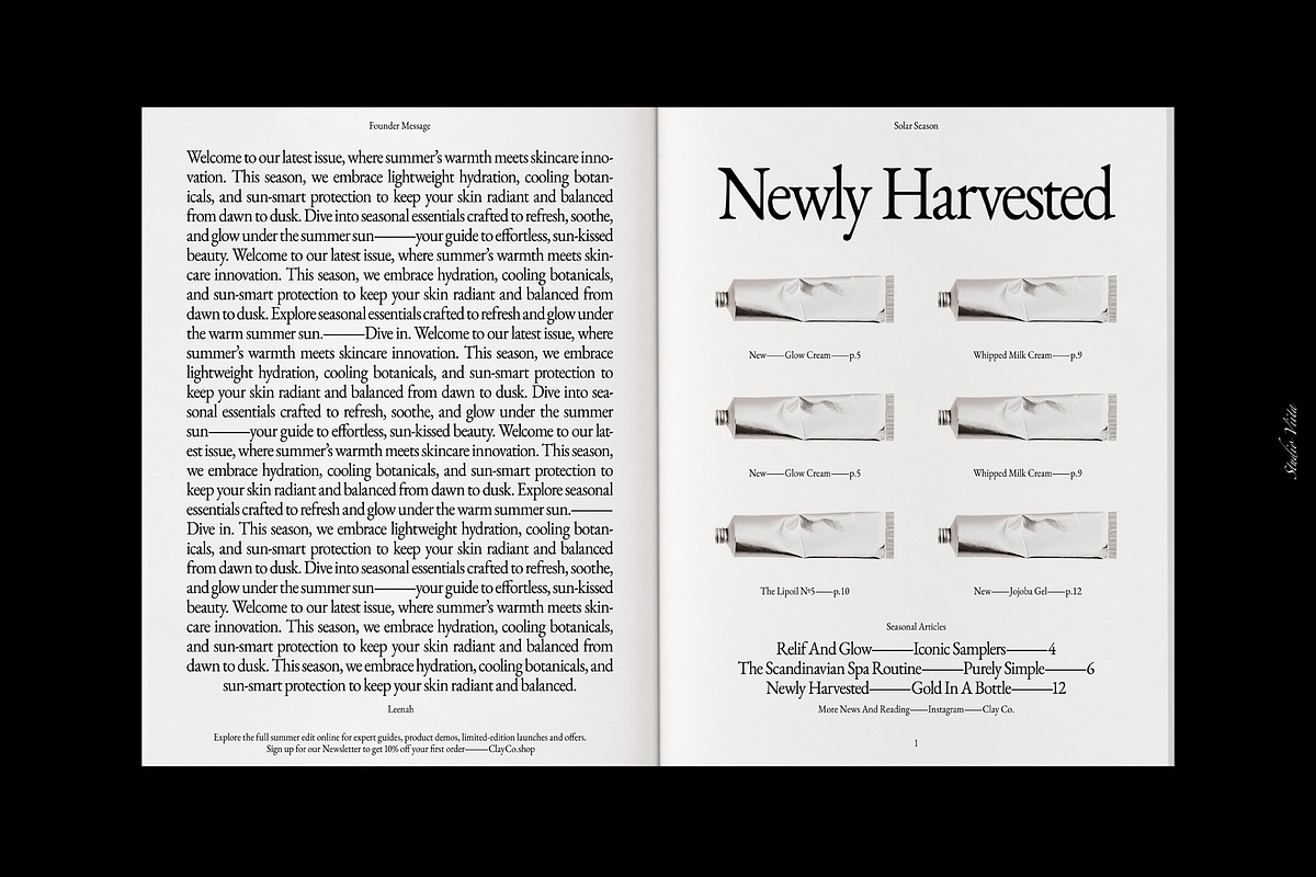 Product Brand Magazine Template⸻Clay, a Magazine Template by Studio Viita (Photo 3 of 11)