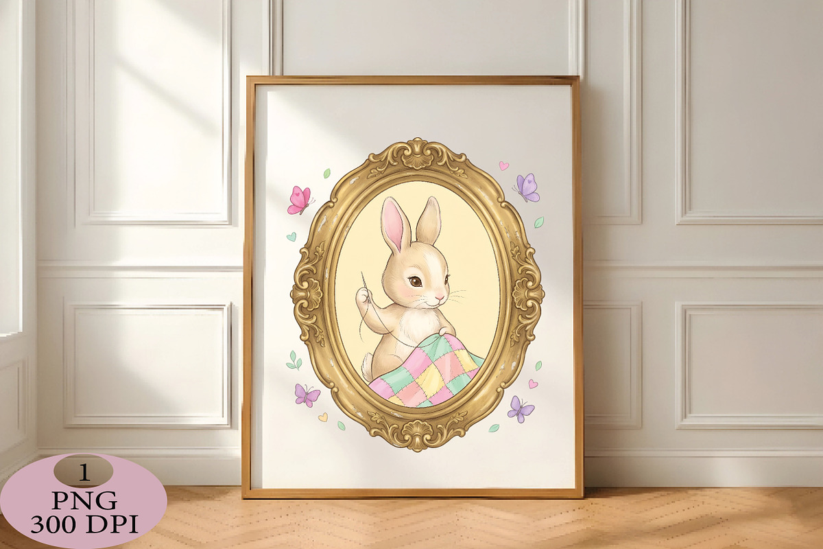 Cute Bunny Mom Sewing Quilt PNG, an Illustration by Daily.Designs (Photo 3 of 5)