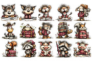 Back To School Animals Clipart, an Education Illustration by Nicolle's Colorful Art (Thumbnail 2 of 4)