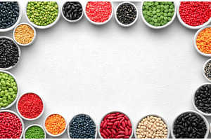 Red beans, lentils, chickpeas, and, a Food & Drink Photo by ZinetroN