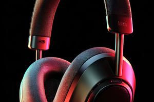 Premium Wireless Headphones Dark Bac, a Photo by Pixeness Studio