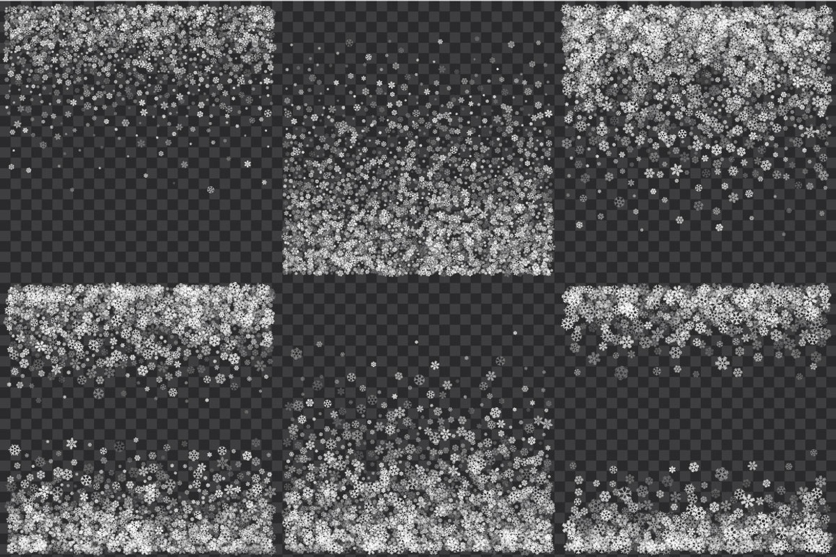 Transparent snowflakes bundle, a Pattern Graphic by ekmelica (Photo 2 of 5)