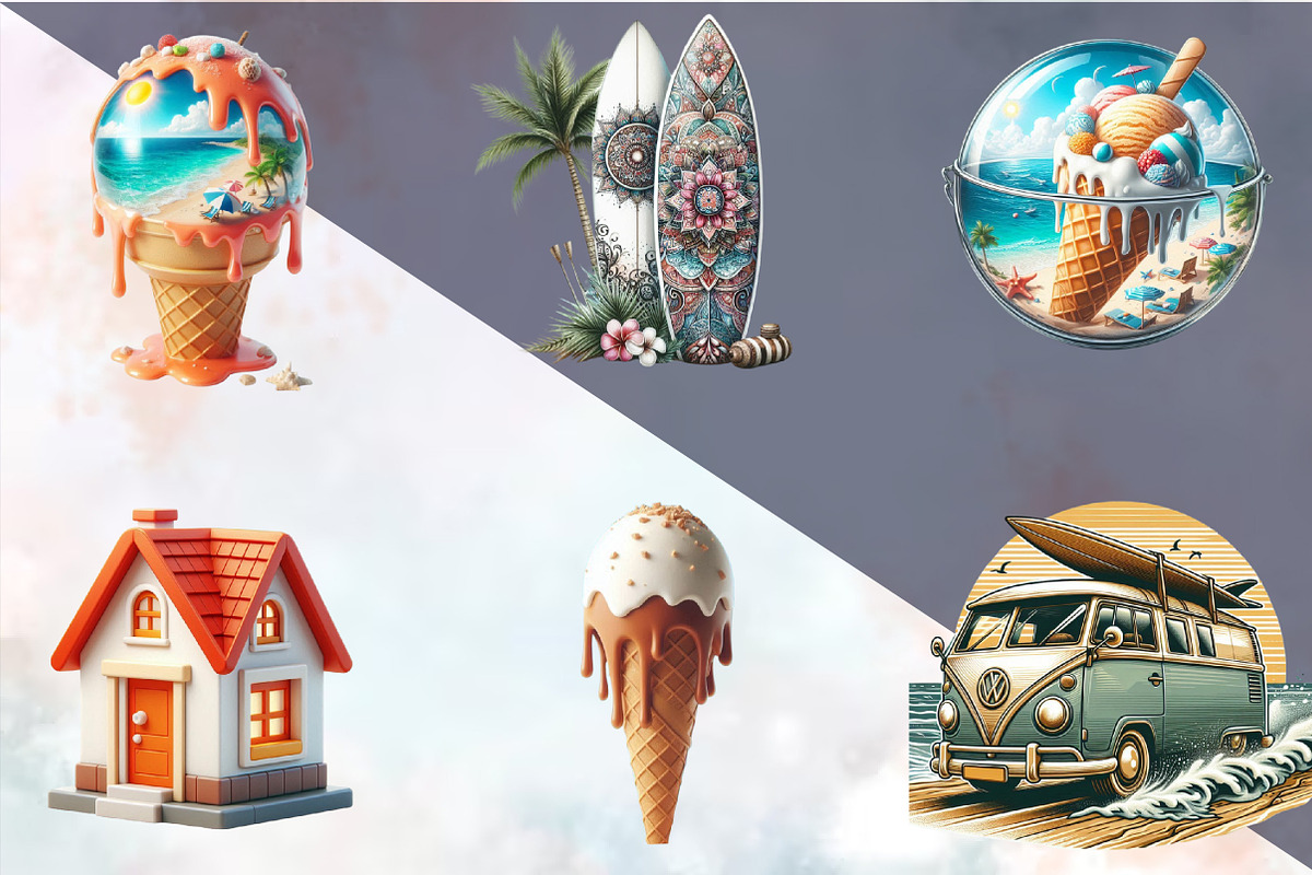 Summer Vacation Sublimation Clipart, an Illustration by SVGArt (Photo 4 of 8)