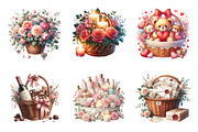 Valentines Basket Clipart Bundle, an Illustration by SinaCreation (Thumbnail 3 of 11)