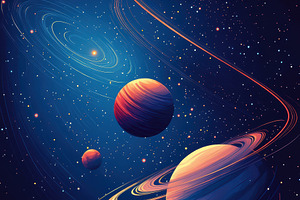 CosmicPlanetsStarsNebulaSpaceArtGala, an Abstract Photo by Pixeness Studio
