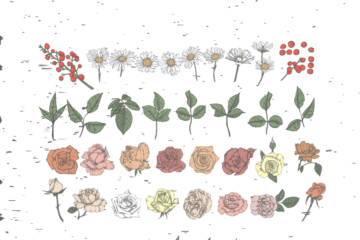 Floral vintage collection, a Texture Illustration by Mandarinkas art (Photo 2 of 9)