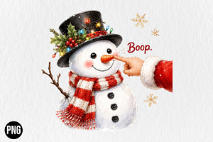 Boop Snowman Christmas PNG, a Seasonal Illustration by CraftArtStudio
