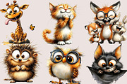 Funny Animal Clipart Bundle, a Seasonal Illustration by SVGArt (Thumbnail 2 of 5)