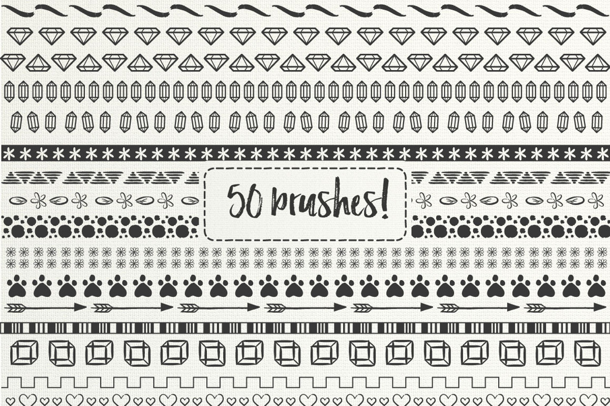 50 Hand Drawn Brushes, part 2 - AI, a Brush Add-On by Andrea De Oliveira (Photo 7 of 7)
