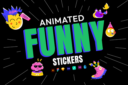 Animated Funny Stickers, an Icon by Vectors Market
