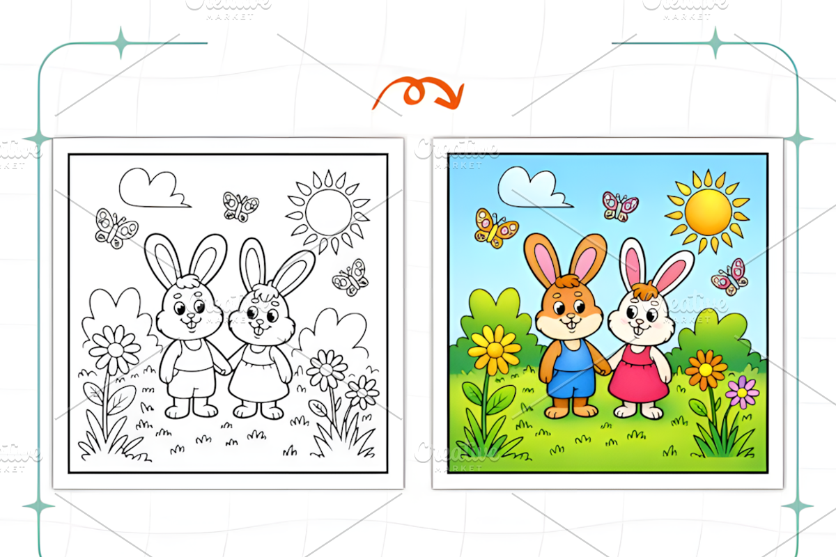 Bunny Friends Easter Coloring Book, a Seasonal Illustration by Ink Gallery (Photo 7 of 8)