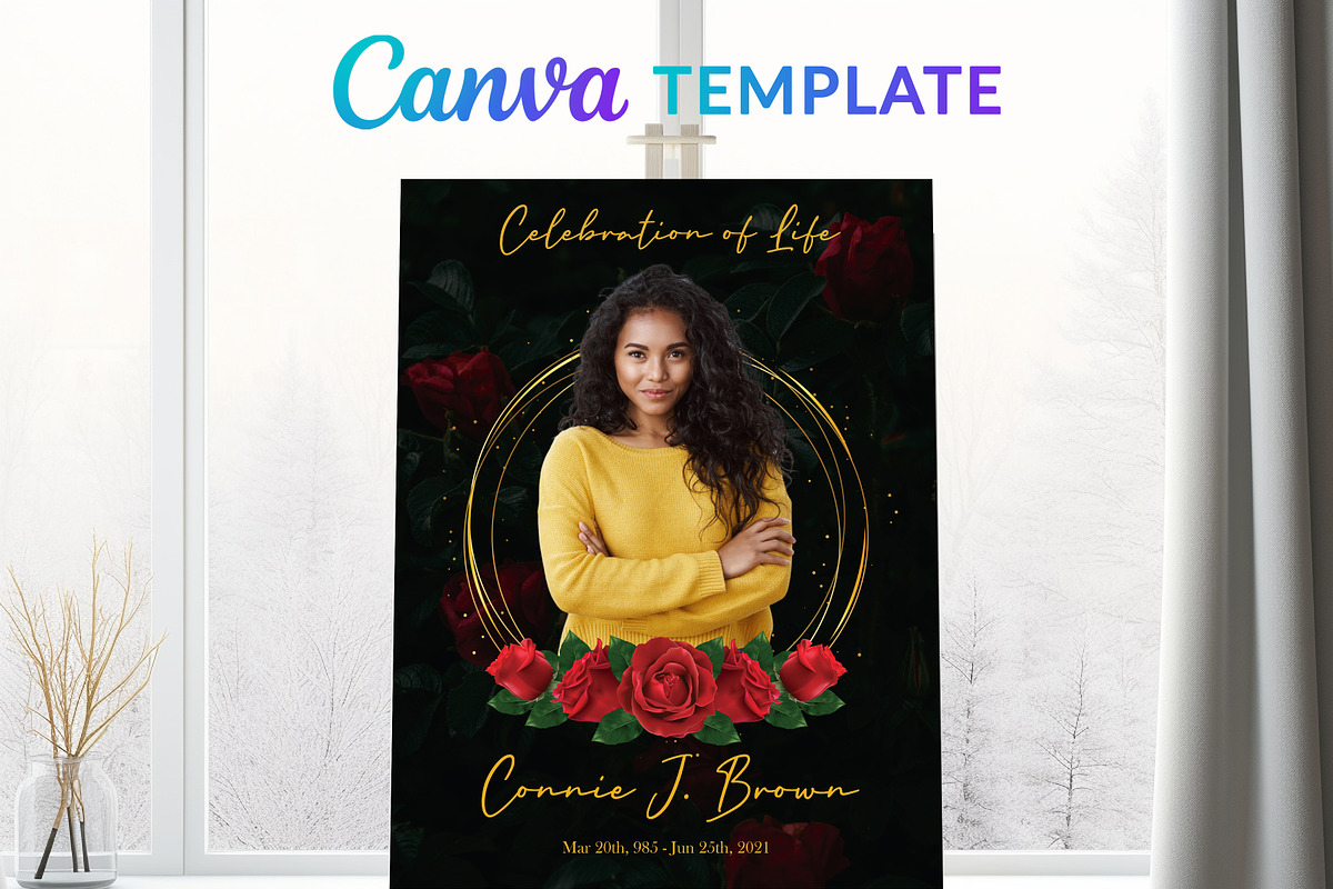 Funeral Photo Sign | Funeral Poster, a Poster Template by Designscozy