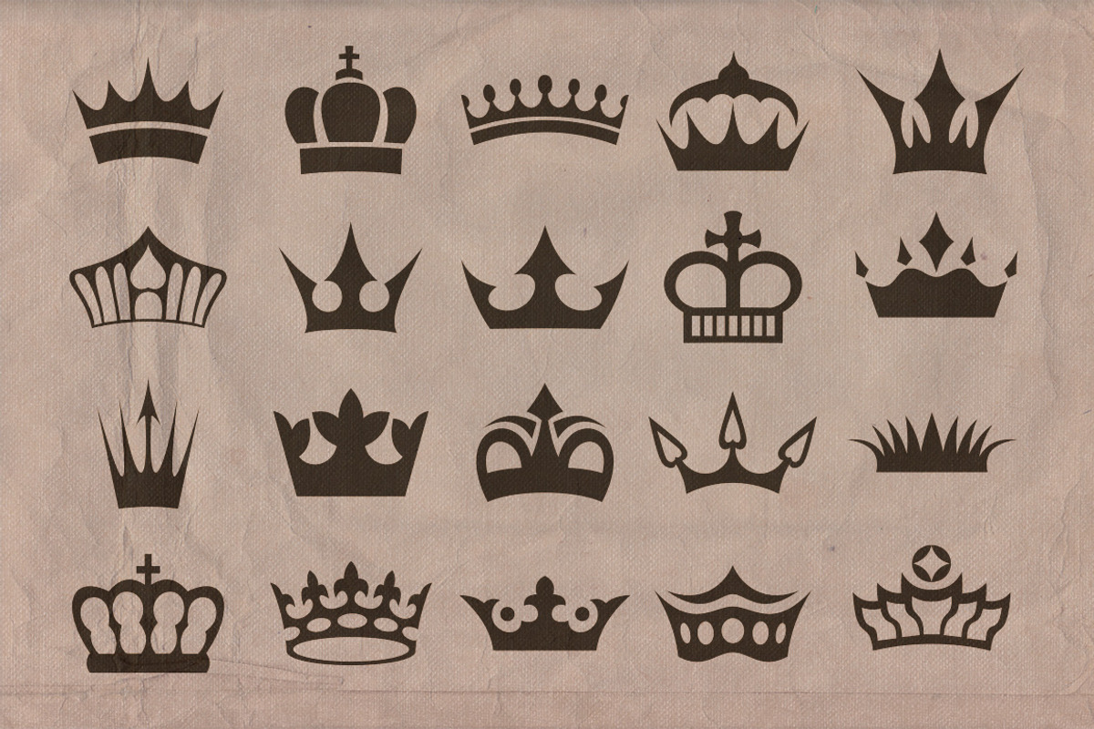 Retro/Vintage shapes - Crowns 2 preview 2