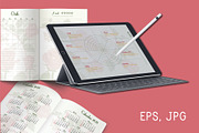 Page templates for daily planner, a Stationery Template by BEZIL-ART (Thumbnail 1 of 4)
