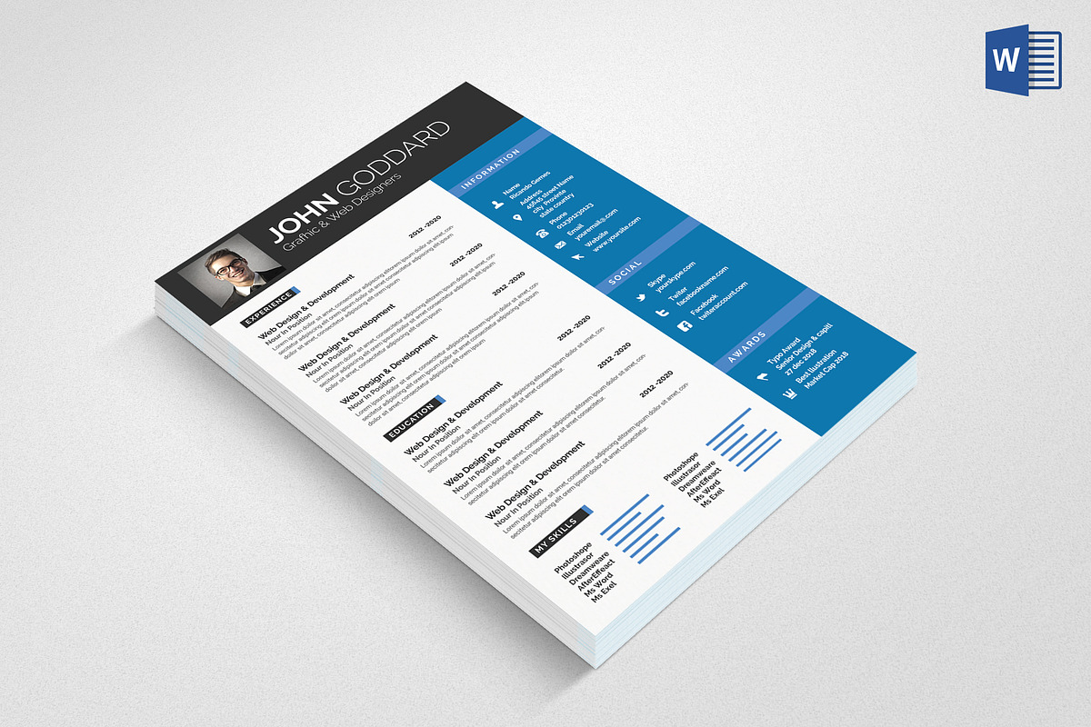 Resume CV Set, a Resume Template by graphicforest