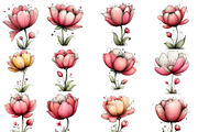 whimsical spring tulip flower clipar, an Illustration by Designworld (Thumbnail 2 of 4)