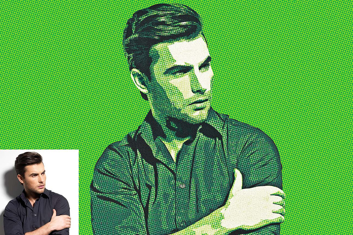 Pop Art Halftone Effect Ps Action, an Action Add-On by Studio Retouch (Photo 9 of 12)